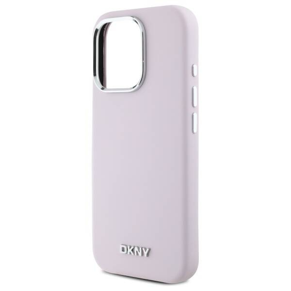 Original Handyhülle IPHONE 16 PRO MAX DKNY Hardcase Liquid Silicone Small Metal Logo MagSafe (DKHMP16XSMCHLP) rosa