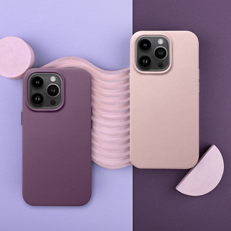 Futerał LEATHER MAG COVER kompatybilny z MagSafe do IPHONE 16 Plus ciemny fioletowy