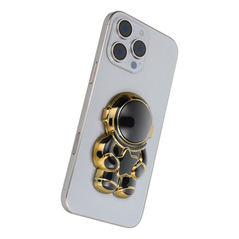 Stojak na telefon ASTRONAUTA - naklejany - czarny