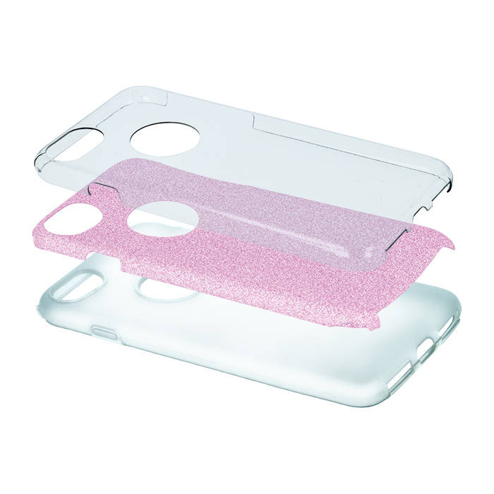 Nakładka Glitter 3in1 do iPhone 7 / 8 / SE 2020 różowa