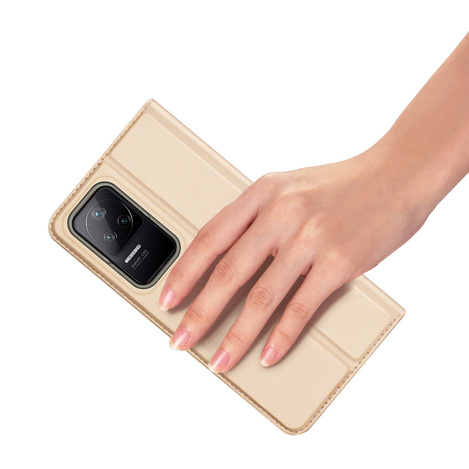 Dux Ducis Skin Pro Holster Cover Flip Cover für Xiaomi Poco F4 5G Gold