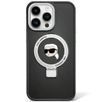 Karl Lagerfeld KLHMP15LHMRSKHK iPhone 15 Pro 6,1" schwarz/schwarz Hardcase Ringständer Karl Head MagSafe