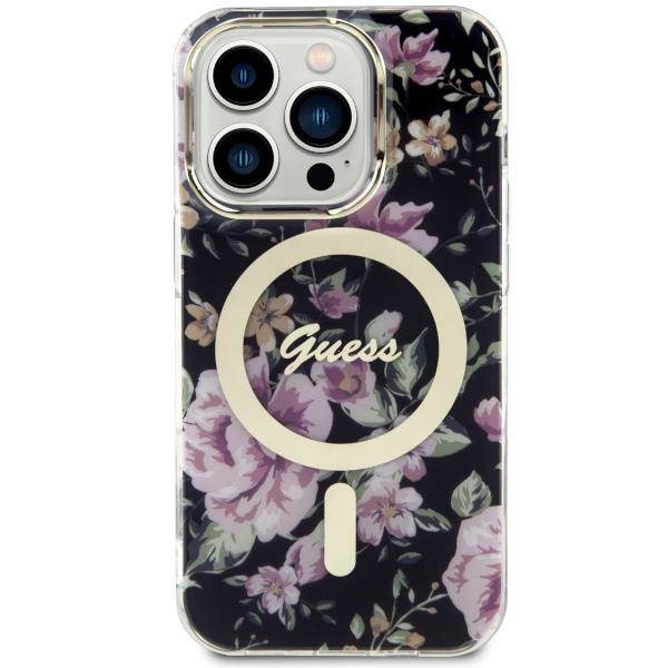 Guess GUHMP14LHCFWSK iPhone 14 Pro 6.1" black/black hardcase Flower MagSafe