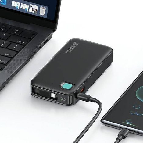 USAMS Powerbank ze zwijanym kablem Retractable Lightning 10000 mAh PD 20W Fast Charge XY Series fioletowy/purple 10KCD22503 (US-CD225)