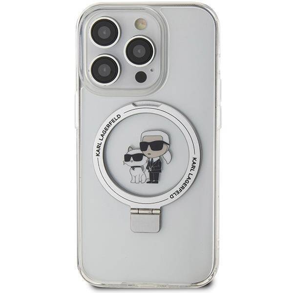 Karl Lagerfeld KLHMP14LHMRSKCH iPhone 14 Pro 6.1&quot; white/white hardcase Ring Stand Karl&amp;Choupette MagSafe