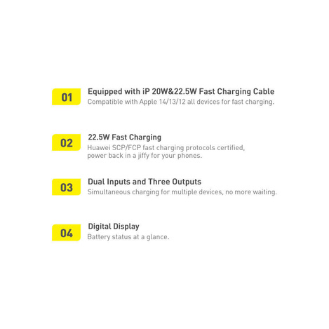 Powerbank 10000mAh 20W Baseus Qpow Pro Overseas Edition + USB C 3A Cable - Black