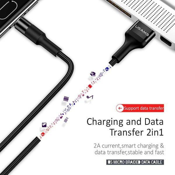 Kabel 2A 1.2m USB - USB-C Usams U5 SJ221TC01 (US-SJ221) czarny