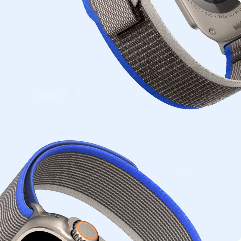 Sportarmband mit Klettverschluss für Apple Watch Ultra/8/7/6/SE/5/4/3/2/1 (42, 44, 45, 49 mm) Dux Ducis Armband YJ-Version – Blaugrau