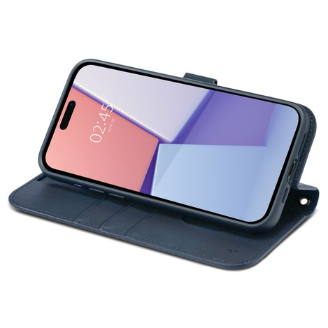 Spigen Wallet S Pro case for iPhone 15 Pro - navy blue