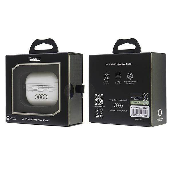 Original Case APPLE AIRPODS PRO 2 Audi IML Geometric Pattern Cover (AU-IMLAPP2-A6/D3-WE) white