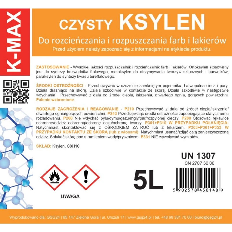 Xylol-Lösungsmittel, organischer Verdünner für Farben und Lacke K-MAX 5L