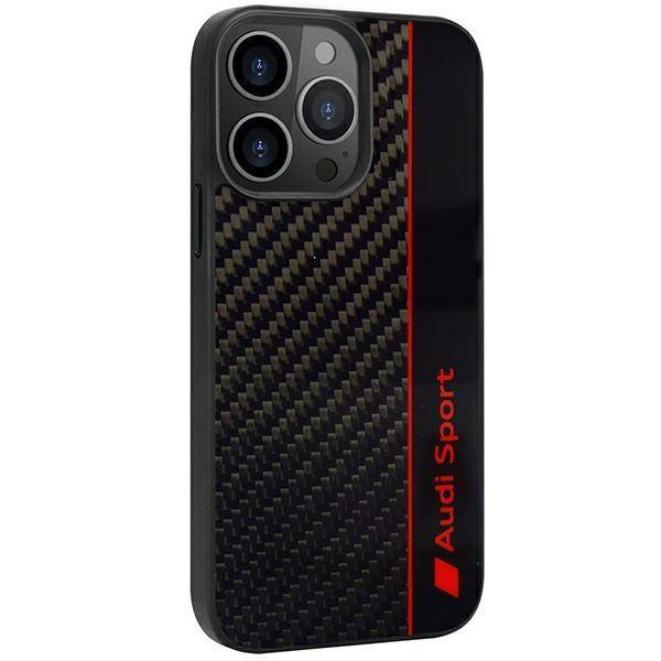 Audi Carbon Fiber Stripe iPhone 13 Pro Max 6,7&quot; schwarz/schwarz Hardcase AUS-TPUPCIP13PM-R8/D1-BK