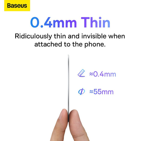 Baseus Halo Series magnetic ring (2 pcs / package) silver (PCCH000012)