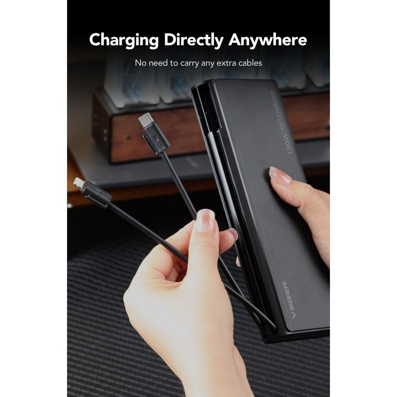 Bateria zewnętrzna (Powerbank) VEGER TCE130 - 25 000mAh Quick Charge PD 130W (W2503)