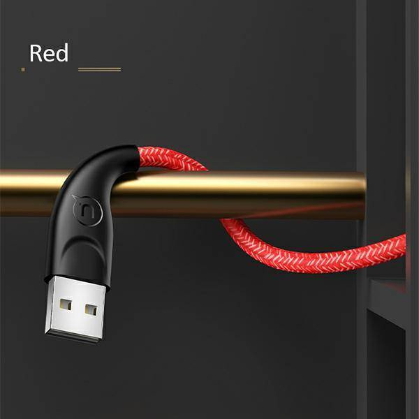 USAMS Kabel pleciony U41 USB-C 2m 2A czerwony/red SJ395USB02 (US-SJ395)