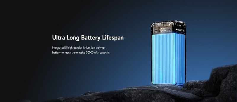 Bateria zewnętrzna (Powerbank) VEGER Tank Lite - 50 000mAh LCD Quick Charge PD 22,5W czarny (W5001)