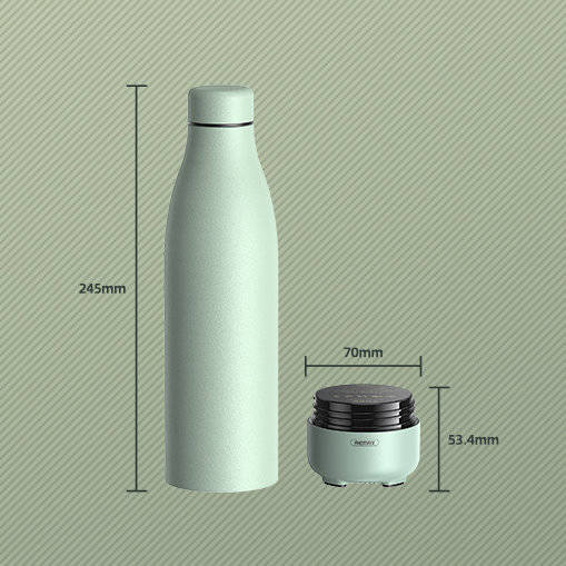 Remax wireless bluetooth 5.0 speaker with thermos thermal mug 500ml green (RB-M5)