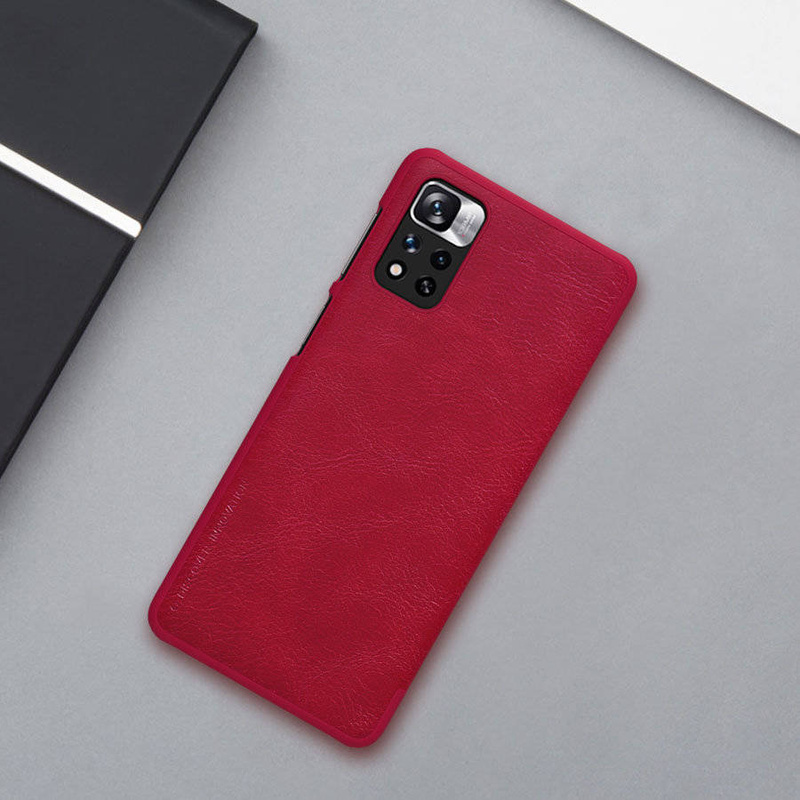 Nillkin Qin Case Cover für Xiaomi Redmi Note 11 Pro + (China) / Redmi Note 11 Pro (China) Kameraschutz Holster Cover Flip Cover Schwarz