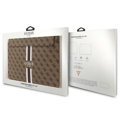 Guess Hülle GUCS14P4RPSW 14" braun/braun 4G bedruckte Streifen