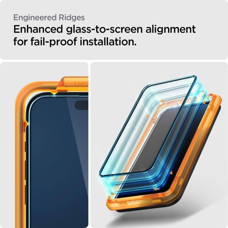 TEMPERED GLASS Spigen ALM GLASS FC 2-PACK IPHONE 15 PRO MAX BLACK