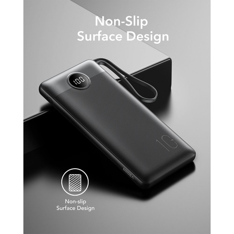 Bateria zewnętrzna (Powerbank) VEGER C10 - 10 000mAh (Micro + Typ C + Lightning 8-pin) czarny (W1116)