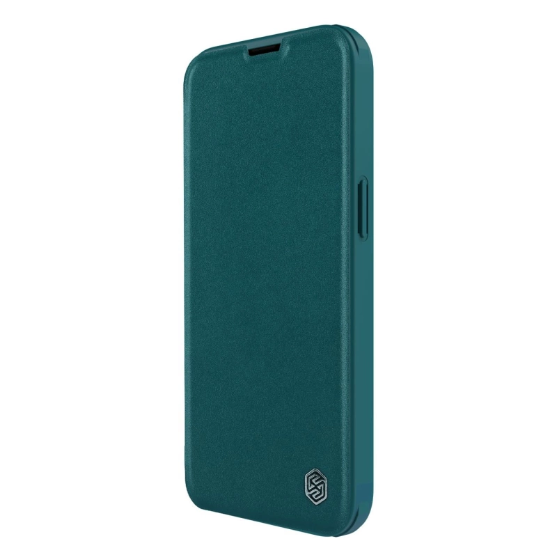 Nillkin Qin Leder Pro Hülle iPhone 14 Plus Kamerahülle Holsterhülle Klapphülle Grün