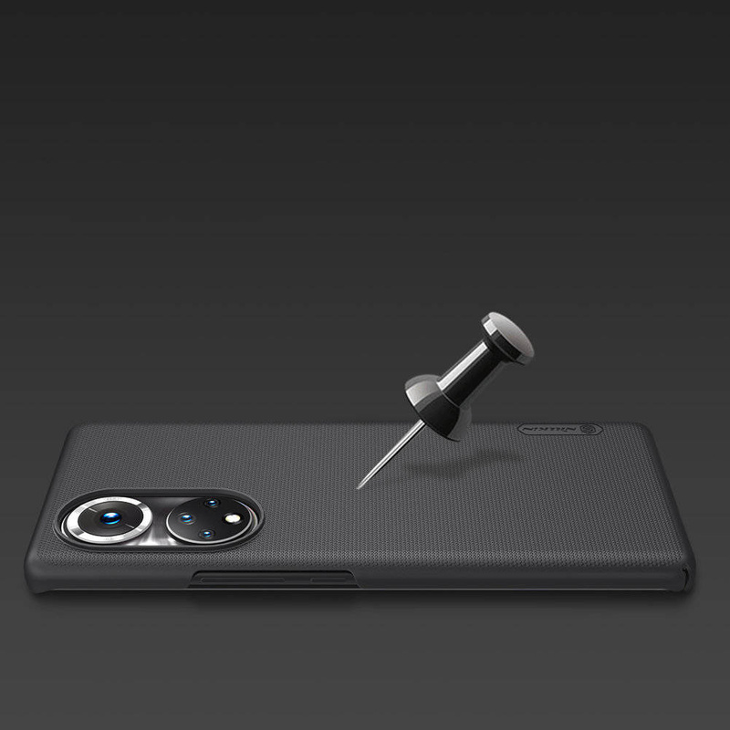Nillkin Super Frosted Shield gehärtete Gehäuseabdeckung + Ständer Honor 50 Pro schwarz