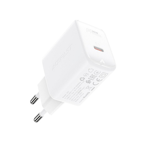 Acefast Ladegerät GaN USB Typ C 30W, PD, QC 3.0, AFC, FCP weiß (A21 weiß)
