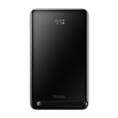 Baseus Magnetic Bracket Powerbank mit MagSafe Wireless Charging 10000mAh 20W Overseas Edition weiß (PPCX000202) + USB Type C Baseus Xiaobai Series 60W 0.5m