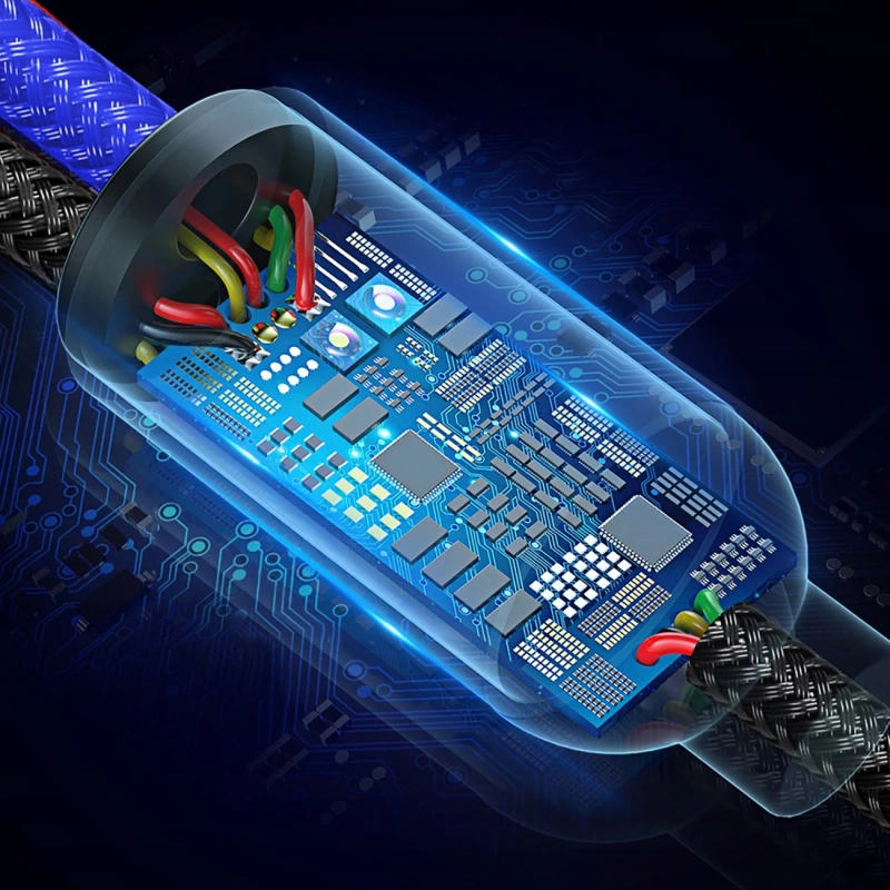 Baseus Three Primary Colors kabel 3w1 USB - micro USB / Lightning / USB-C w nylonowym oplocie 3.5A 1,2M czarny (CAMLT-BSY01)