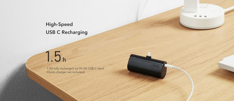 Bateria zewnętrzna (Powerbank) VEGER PlugOn - 5000mAh z wbudowanym złączem do Lightning 8-pin PD 20W (W0556L)