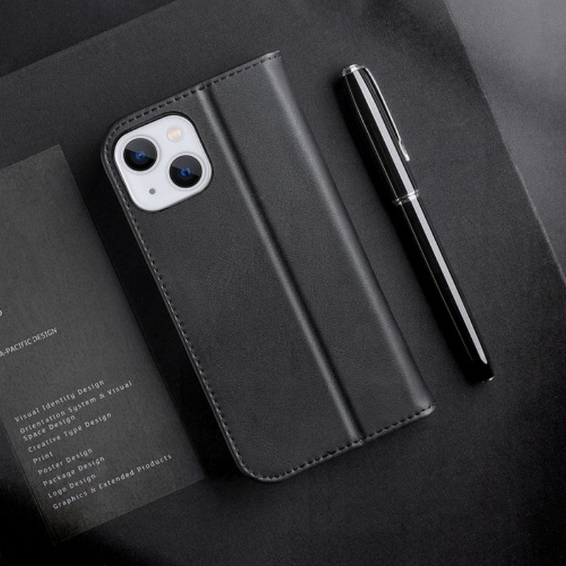 Dux Ducis Hivo iPhone 15 Plus RFID Blocking Wallet Case - Black