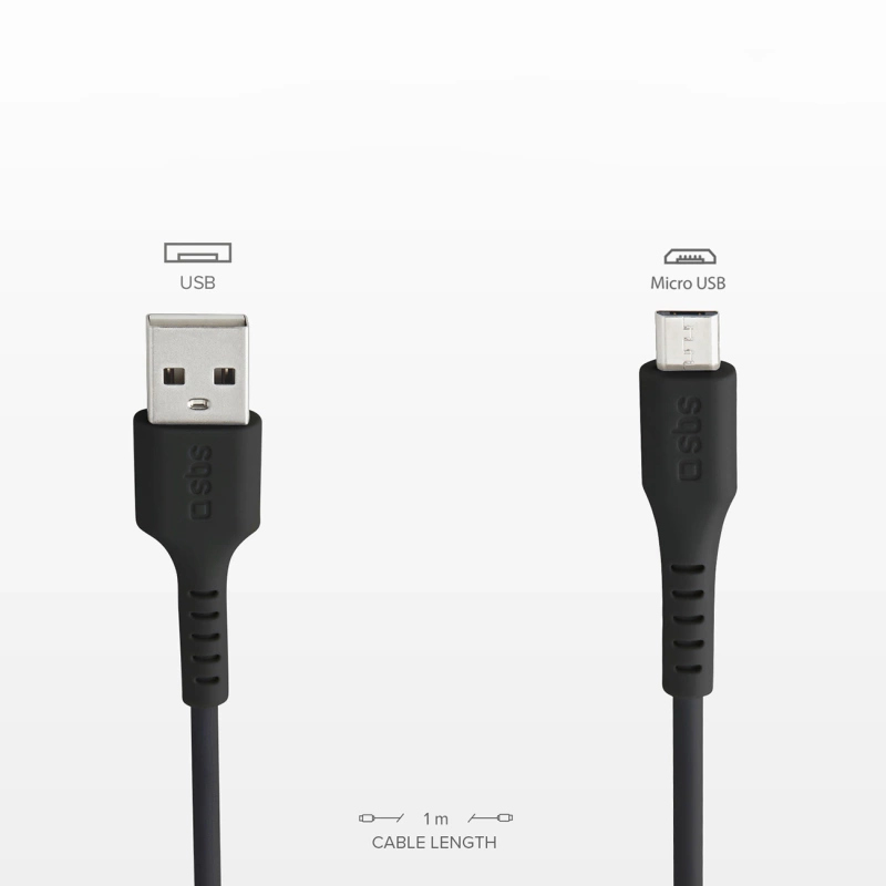SBS LTHL200 USB-A – Micro-USB-Kabel 1 m – schwarz