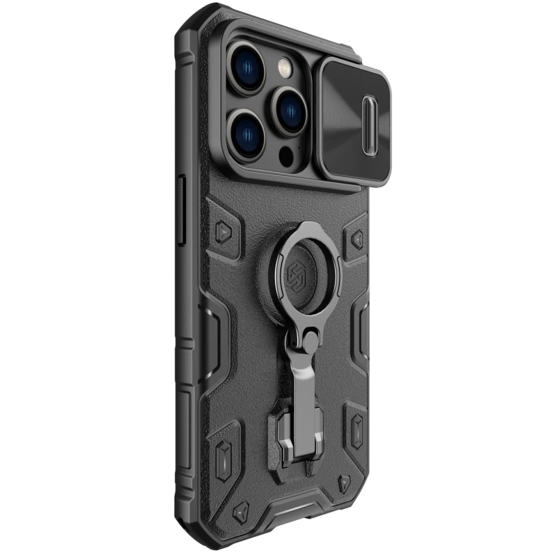 Nillkin CamShield Armor Pro Case iPhone 14 Pro case armored cover stand ring black