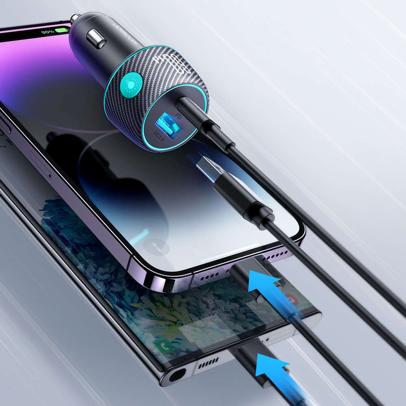 Ładowarka samochodowa 60W USB-C USB-A Joyroom JR-CCN01 | czarna
