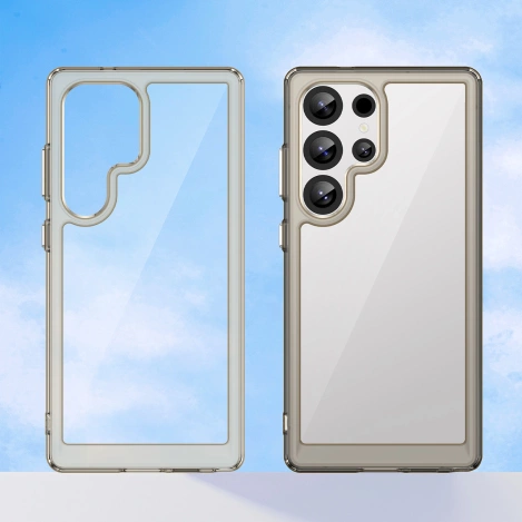 Etui silikonowe Outer Space Case z żelową ramką do Samsung Galaxy S25 Ultra - przezroczysto-czarne