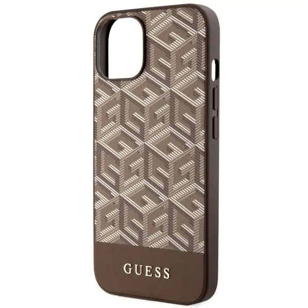 Guess GUHMP14MHGCFSEW iPhone 14 Plus 6.7&quot; brown/brown hard case GCube Stripes MagSafe