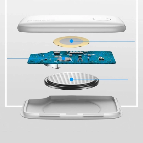 Baseus T2 brelok mini bezprzewodowy lokalizator do kluczy i innych przedmiotów biały (ZLFDQT2-02)