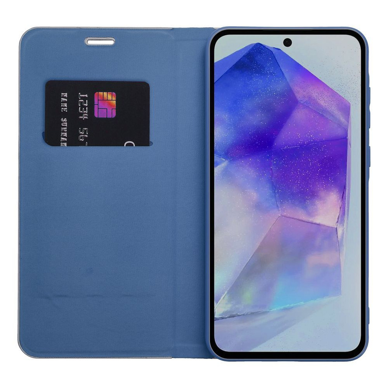Kabura LUNA Book Carbon do SAMSUNG Xcover 4 niebieski