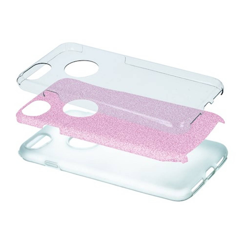 Nakładka Glitter 3in1 do iPhone X / XS różowa
