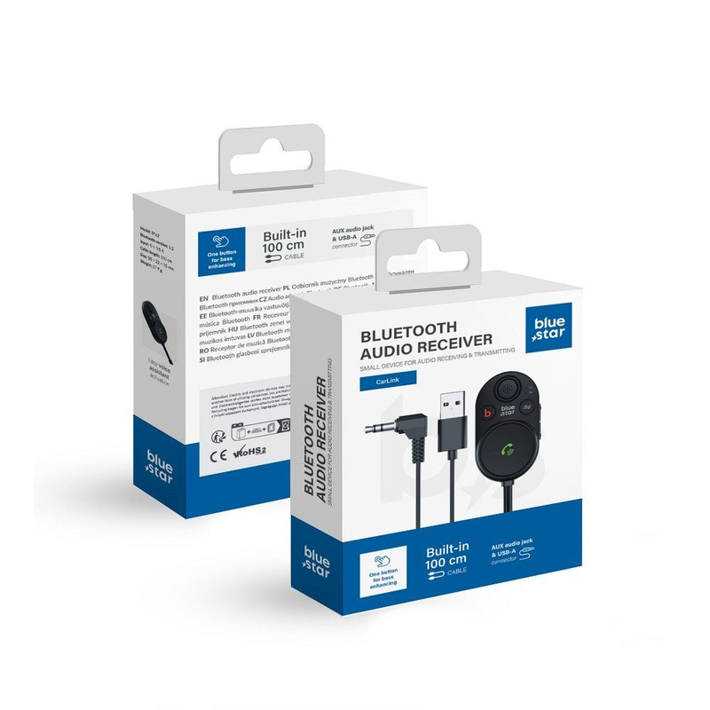 BLUE STAR transmiter FM 2w1 CarLink BT62 czarny