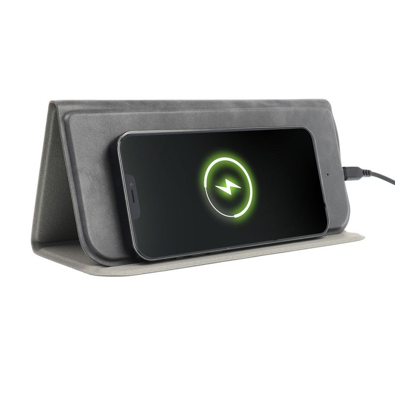 Podkładka pod mysz + ładowarka indykcyjna 15W OJD-82 brązowa/szara