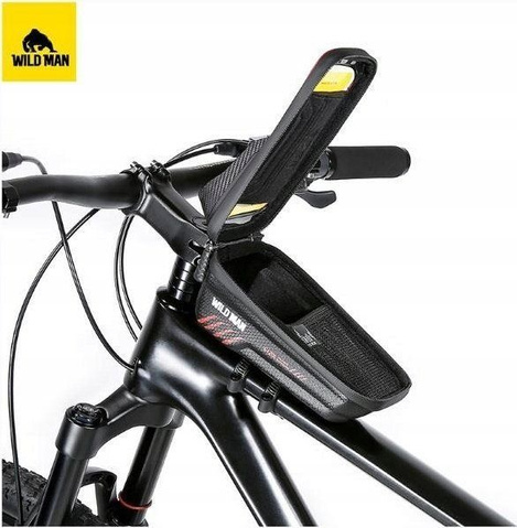 WILDMAN sakwa rowerowa na ramę na zamek 1L (4" - 7") E12X czarna