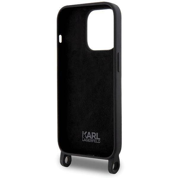 Karl Lagerfeld KLHCP15XSCBSKNK iPhone 15 Pro Max 6,7&quot; Hardcase schwarz/schwarz Crossbody Silikon Ikonik