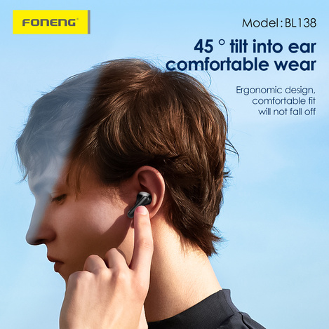 Foneng Słuchawki Bluetooth TWS BL138 czarne