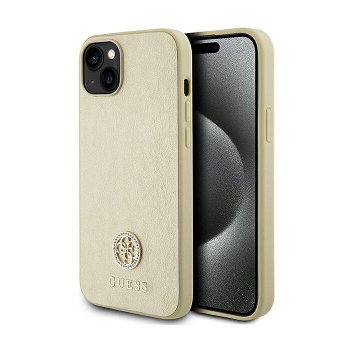 Guess GUHCP15MPS4DGPD iPhone 15 Plus 6.7&quot; gold/gold hardcase Strass Metal Logo