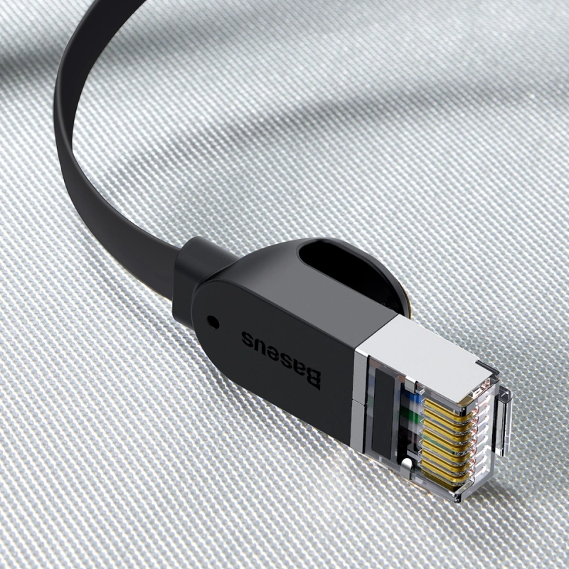 Baseus High Speed flat Ethernet CAT6 RJ45 network cable 0.5m - black