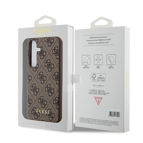 Oryginalne Etui GUESS hardcase 4G Metal Gold Logo GUOHCSA55G4GFBR do Samsung Galaxy A55 brązowy