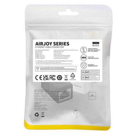 Baseus AirJoy Series Ethernet cable connector RJ-45 2 pcs - black
