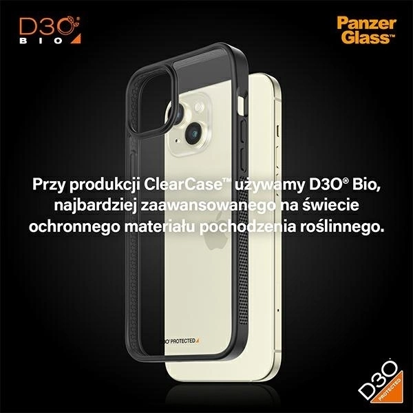 PanzerGlass ClearCase Case for iPhone 15 Plus / 14 Plus with Military Grade Certification - Clear & Black
